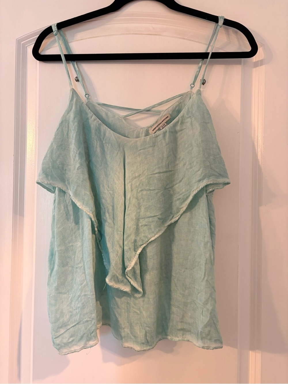 American Eagle Outfitters Mint Green Ruffle-Front Camisole